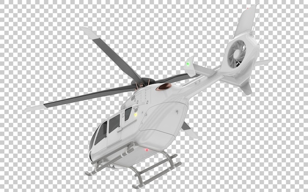 Modern helicopter on transparent background 3d rendering illustration