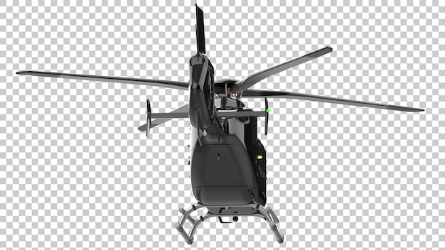 PSD modern helicopter on transparent background 3d rendering illustration