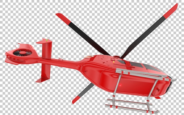 Elicottero moderno su sfondo trasparente 3d rendering illustrazione