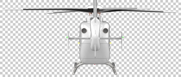 Modern helicopter on transparent background 3d rendering illustration