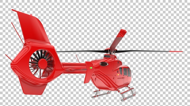 Modern helicopter on transparent background 3d rendering illustration