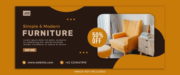 modern home furniture banner facebook web social media template