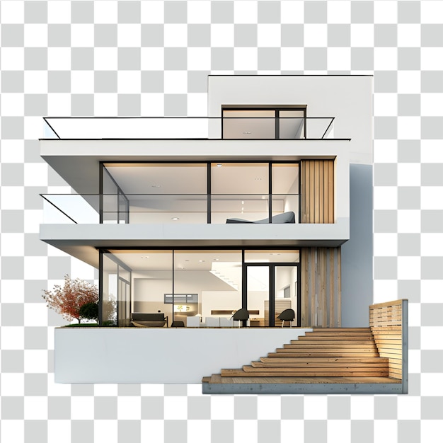 PSD modern home on transparent background