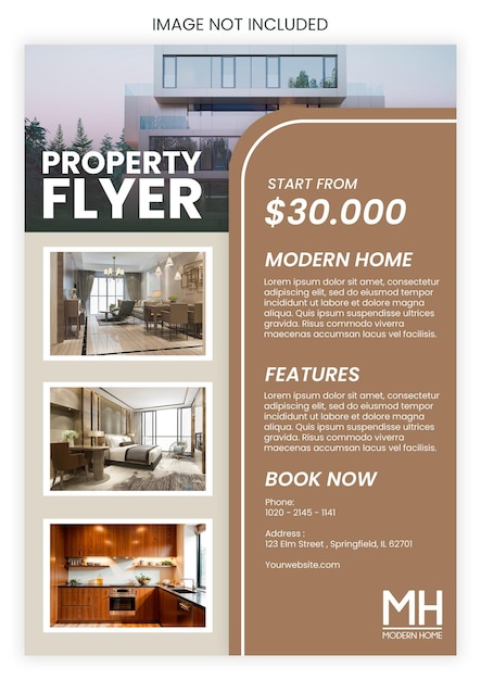 modern home property flyer template