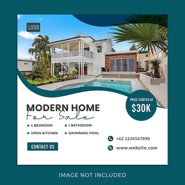 Modern home property social media post template