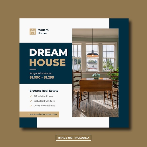 Modern home real estate social media instagram post editable template premium psd