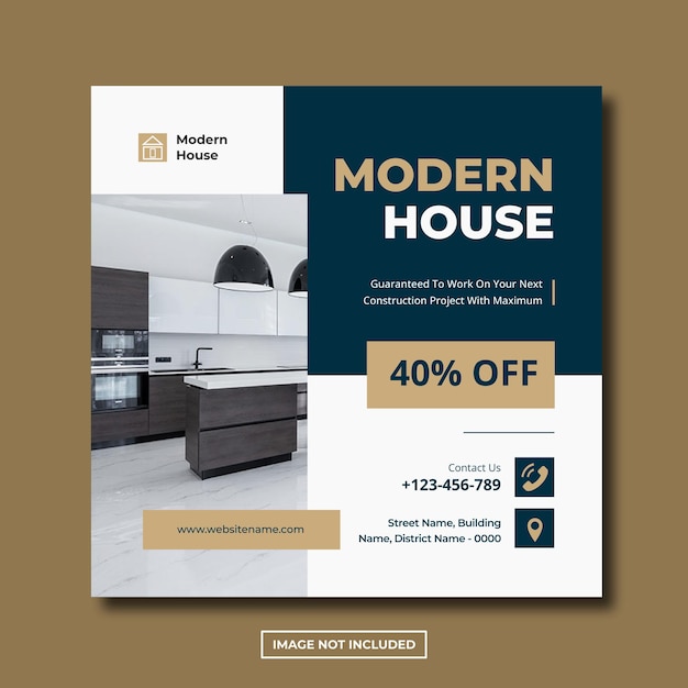 Modern home real estate social media instagram post editable template premium psd