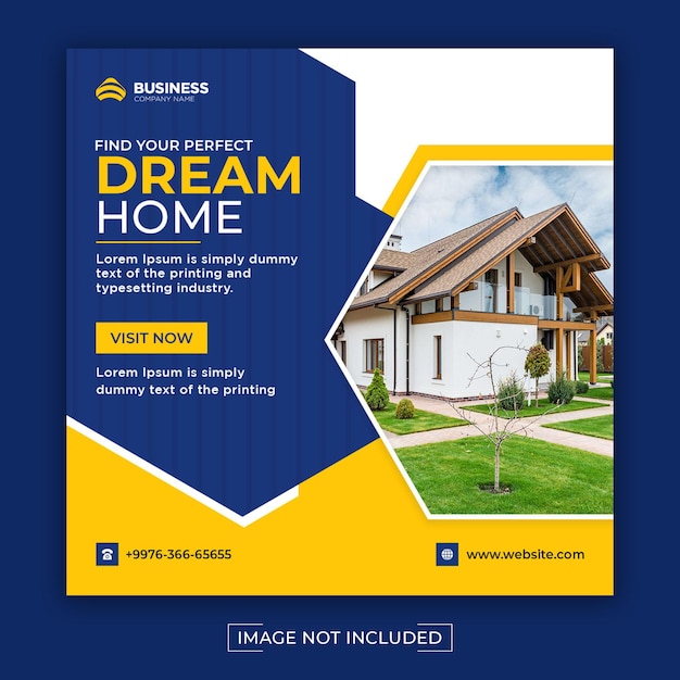 Modern home sale real estate property promotional facebook post and web banner template