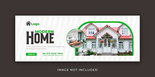 Modern home sale social media cover design template