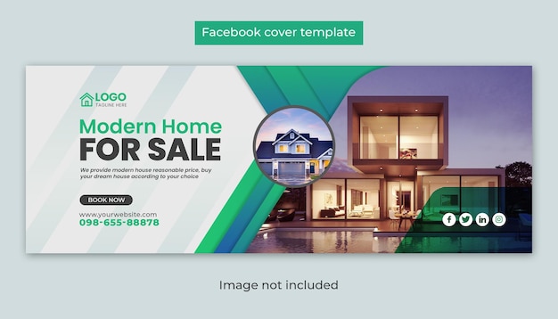 Modern home sale social media Facebook cover post design