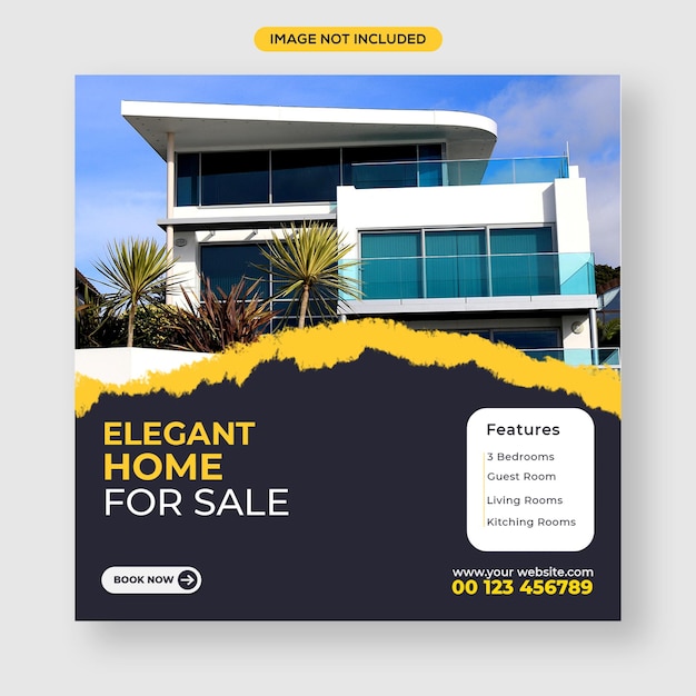 PSD modern home sale social media facebook and instagram post design