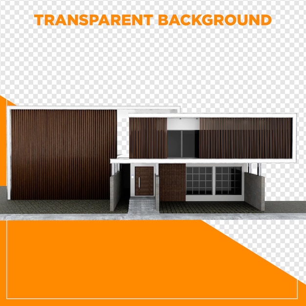 modern house exterior design with transparent background