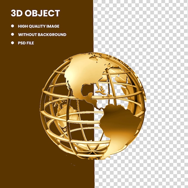 PSD modern house isolated on transparent background duplex house ochre globe golden world