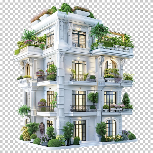 Modern house isolated on transparent background