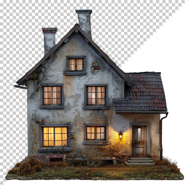 PSD modern house isolated on transparent background