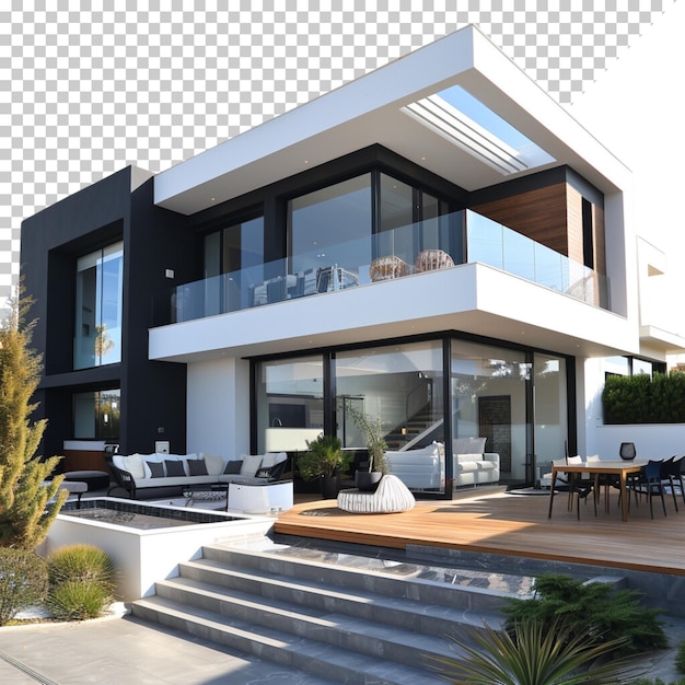 PSD modern house isolated on transparent background