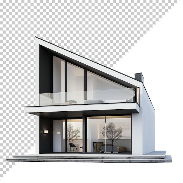 PSD modern house isolated on transparent background