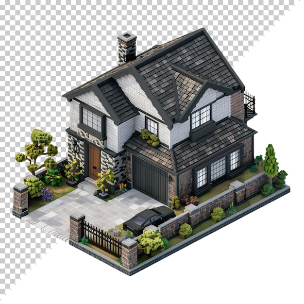 Modern house isolated on transparent background