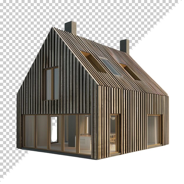 PSD modern house isolated on transparent background