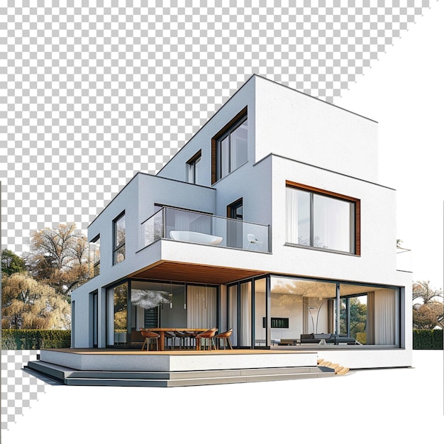 Modern house isolated on transparent background