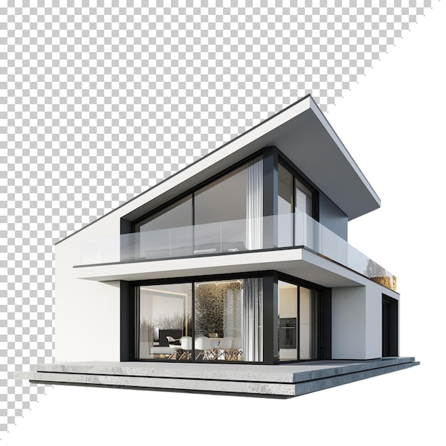 PSD modern house isolated on transparent background