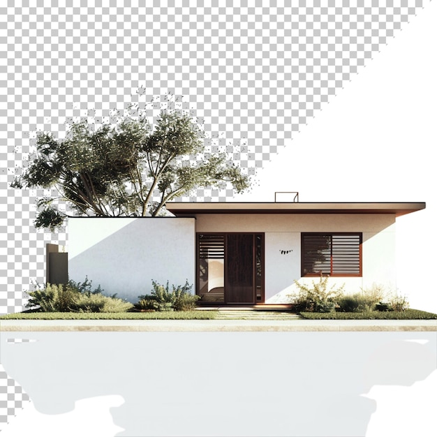 PSD modern house isolated on transparent background