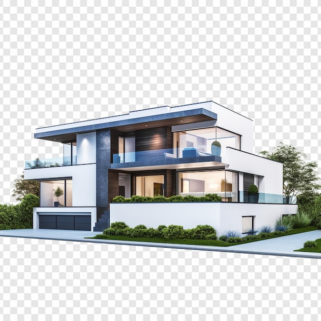 Modern house isolated on transparent background