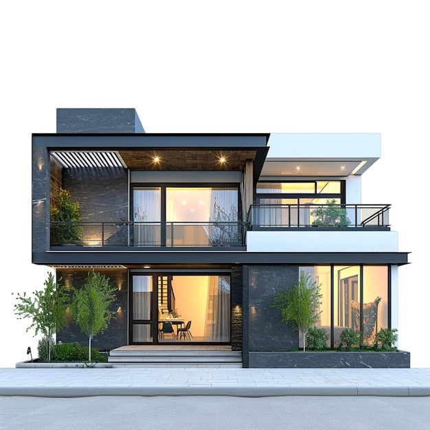 Modern house isolated on transparent background