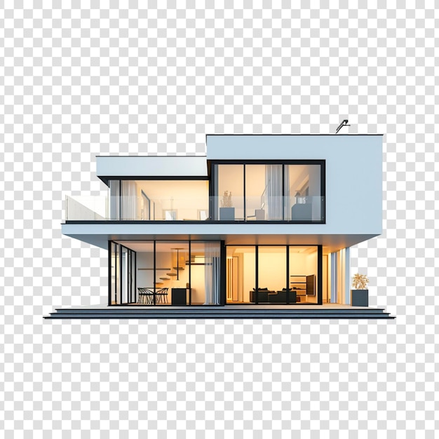 PSD modern house isolated on transparent background