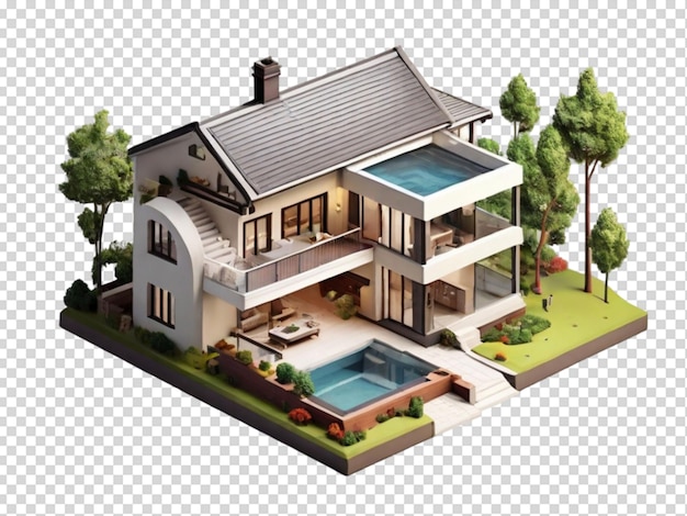 PSD modern house png