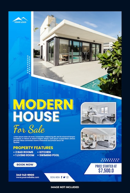 PSD modern house for sale social media post flayer