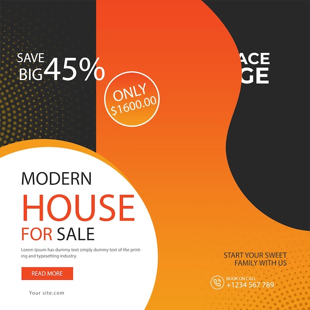 modern house for sale template psd