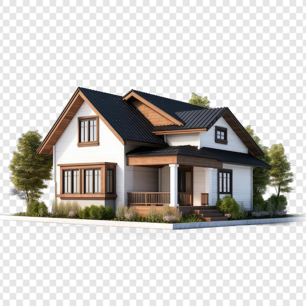 PSD modern house on transparency background psd