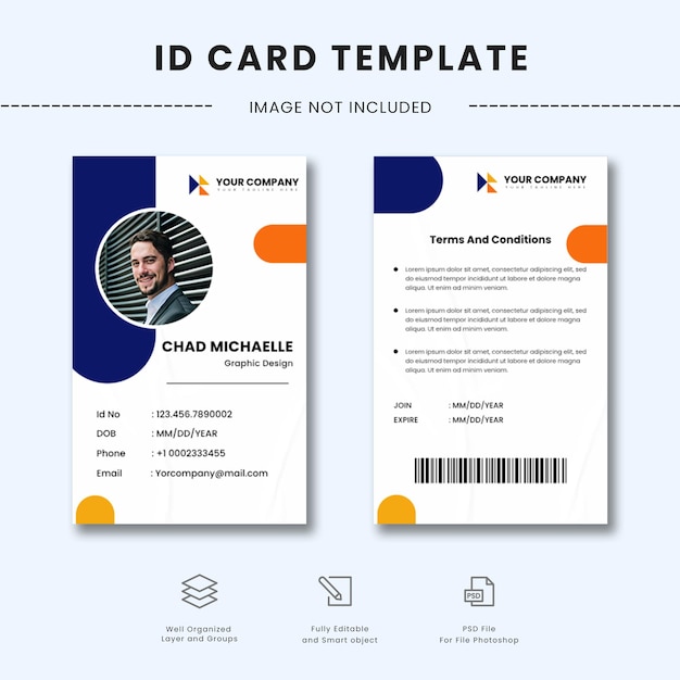 modern id card template for business and corporate use