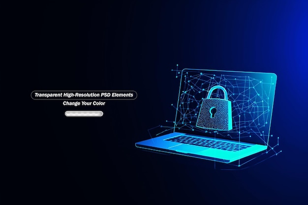 PSD Современная иллюстрация защиты данных