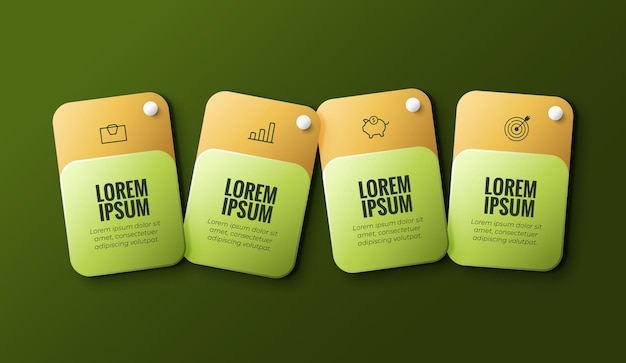Modern Infographic Design for Business and Presentation Concepts with Gradient Cards