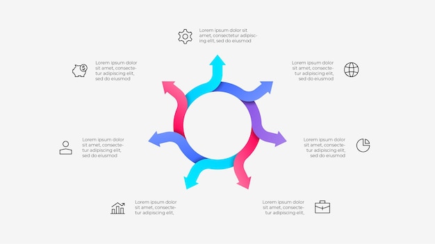 Modern Infographic Featuring Circular Arrows with 7 Steps