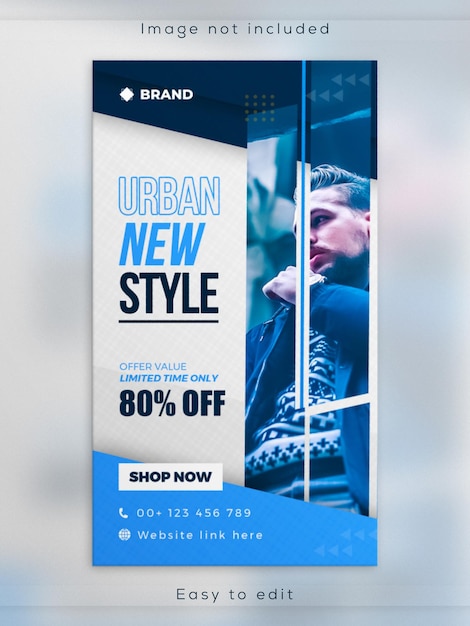 モダンなinstagramストーリーポストファッションセールテンプレートミニマリストバナーデザイン