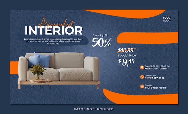 Modern interieur banner sjabloon eigendom