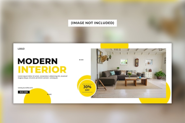 Modern interieur facebook voorbladsjabloon