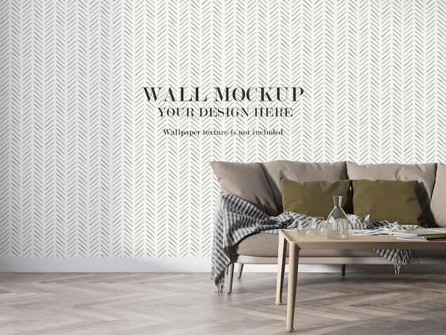 PSD modern interieur wandmodel in 3d-rendering