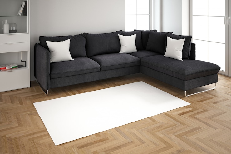 PSD modern interior design of living room