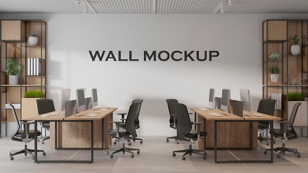 Modern interior design  office wall mockup premium psd