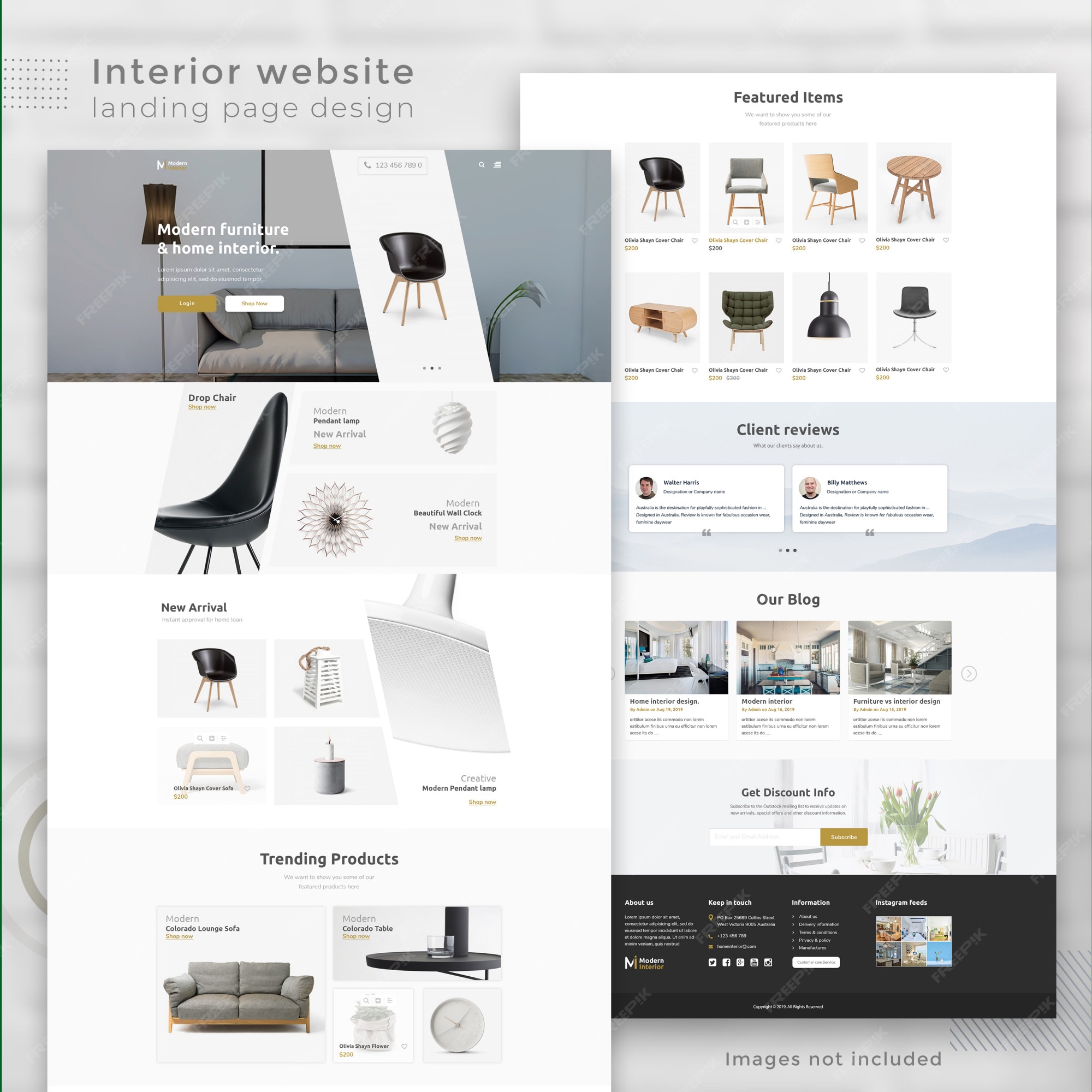 Premium PSD Modern interior e commerce website landing page