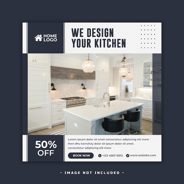 PSD modern interior furniture social media facebook cover and web banner template premium psd