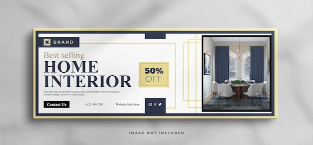 PSD modern interior home for sale real estate facebook cover template