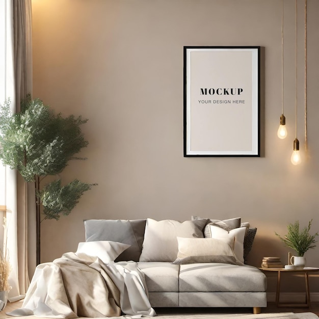 Premium PSD | Modern interior print mockup