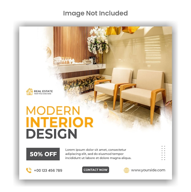 PSD modern interior sale social media or instagram post design