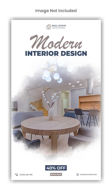 Modern interior sale social media instagram story template design