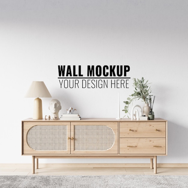 Modern Interior Wall Mockup  3d Illustration 3d Render